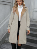 Single Breasted Trench Coat, Casual Lapel Long Sleeve Outerwear, Women's Clothing