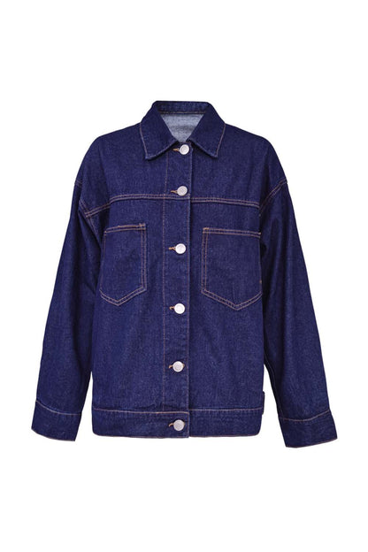 elveswallet Lapel Long Sleeve Denim Jacket