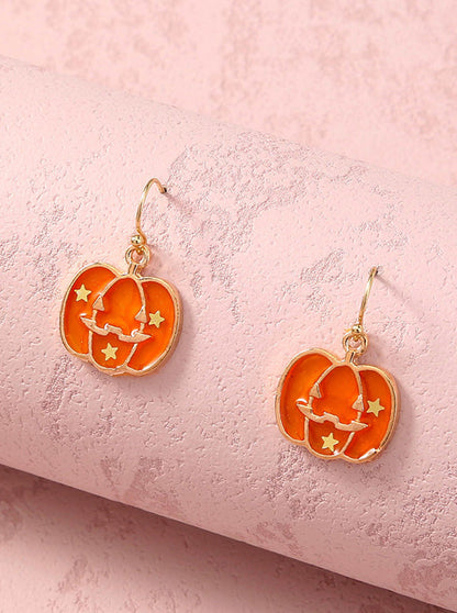 Elveswallet Pumpkin Hook Earrings