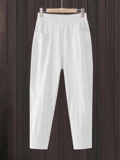 Women's Minimalist Linen Pants With Pockets