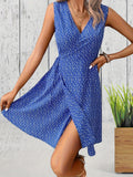 elveswallet  Sleeveless V Neck Dress, Vacation Casual Dress For Summer & Spring, Women's Clothing