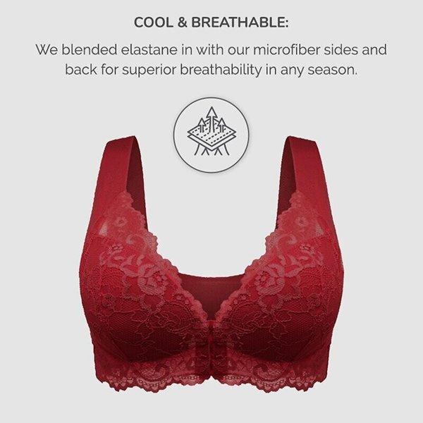 Elveswallet Front Closure 5D Shaping Push Up Bra Seamless, Beauty Back, Comfy