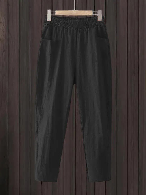 Women's Minimalist Linen Pants With Pockets