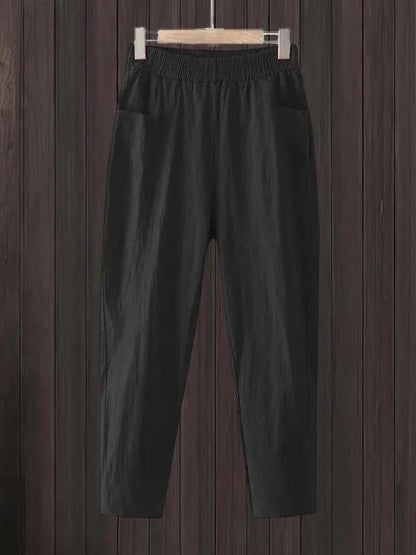 Women's Minimalist Linen Pants With Pockets