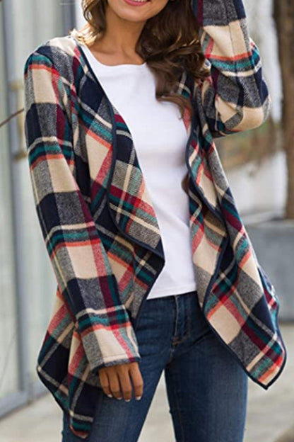 elveswallet Plaid Tie Waist Suit Jacket