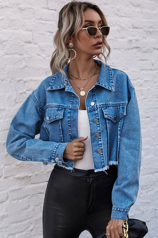 elveswallet Loose Cropped Denim Jacket