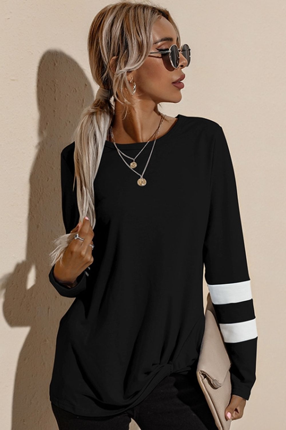 elveswallet Round Neck Long Sleeve Bottoming Shirt