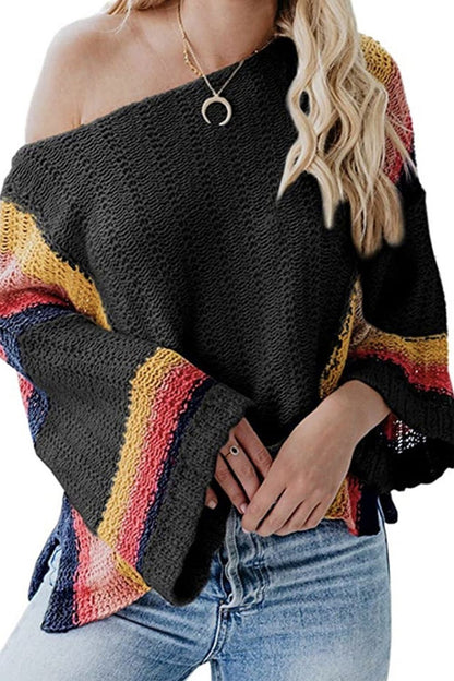 elveswallet Flared Sleeve Round Neck Bottoming Pullover