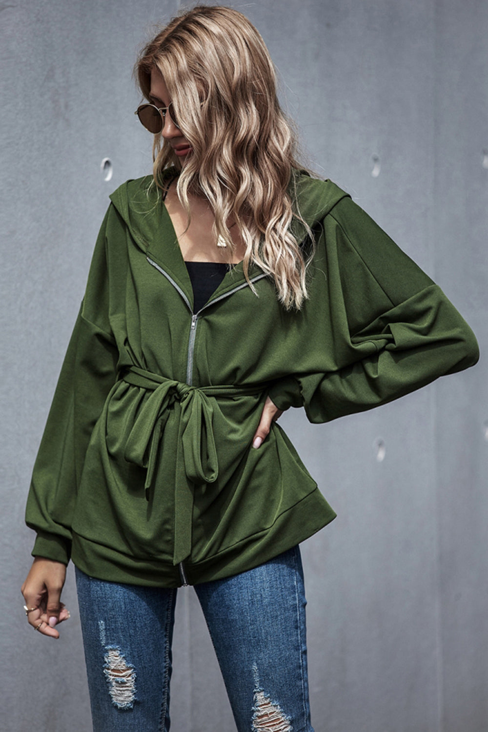 elveswallet Loose High Waist Hooded Jacket