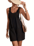 elveswallet  Solid Loose Pocket Romper, Casual Every Day Jumpsuit, Women's Clothing