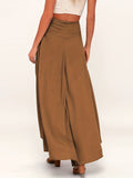 elveswallet  Solid Asymmetrical Hem Skirt, Boho Skirt For Spring & Summer, Women's Clothing