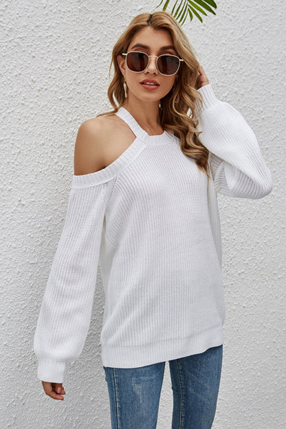 elveswallet Off-Shoulder Knitted Sweater