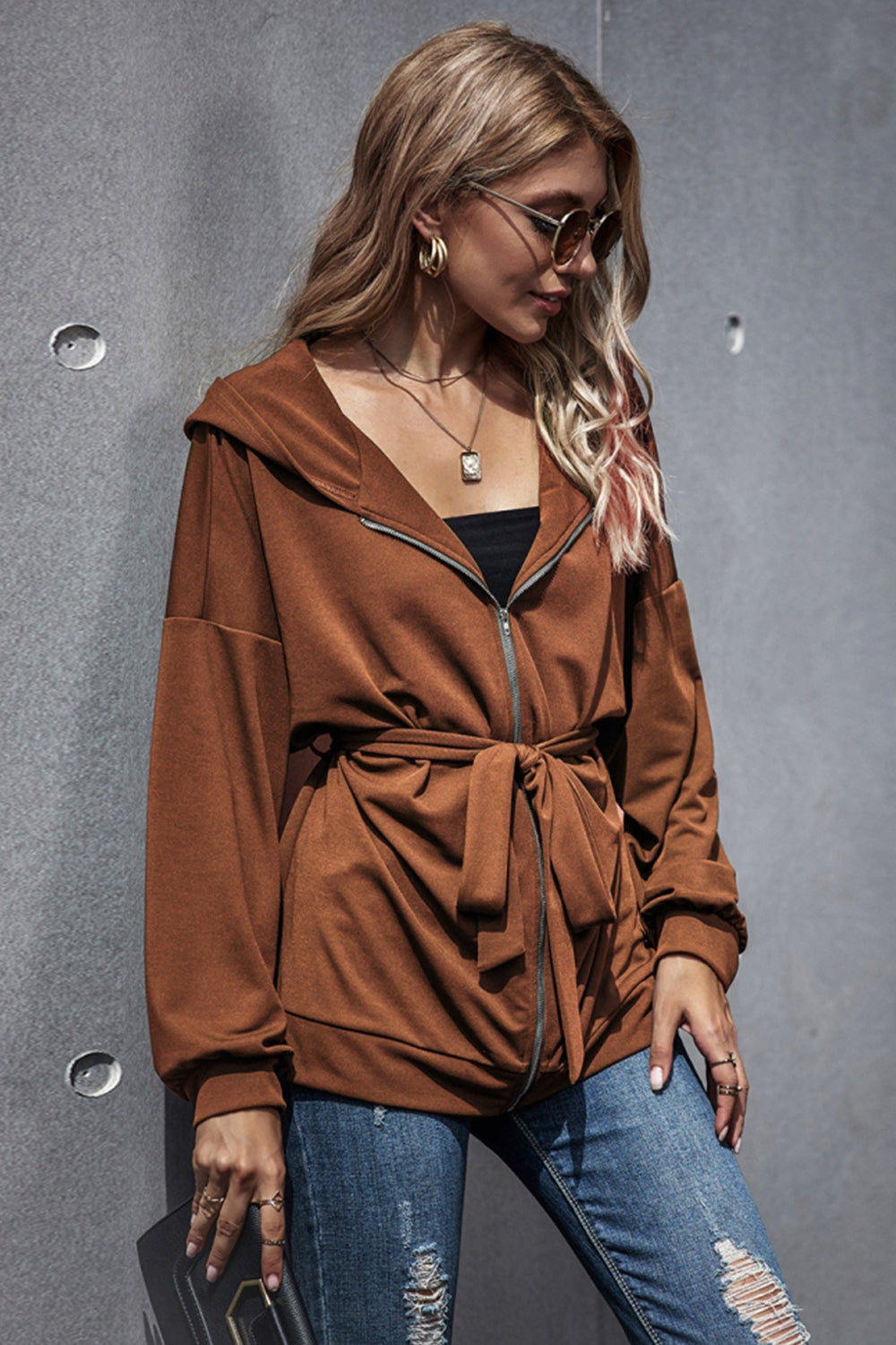 elveswallet Loose High Waist Hooded Jacket