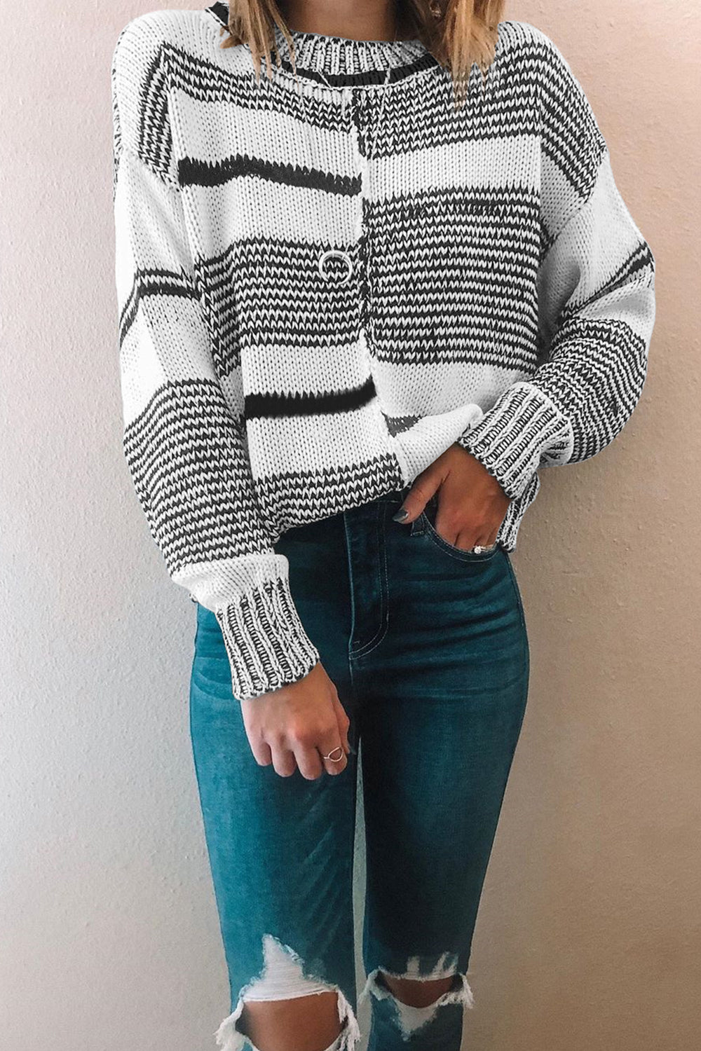 elveswallet Large Size Loose Stitching Sweater