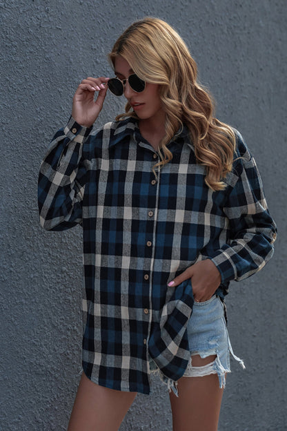 elveswallet Long Sleeve Plaid Cardigan Shirt