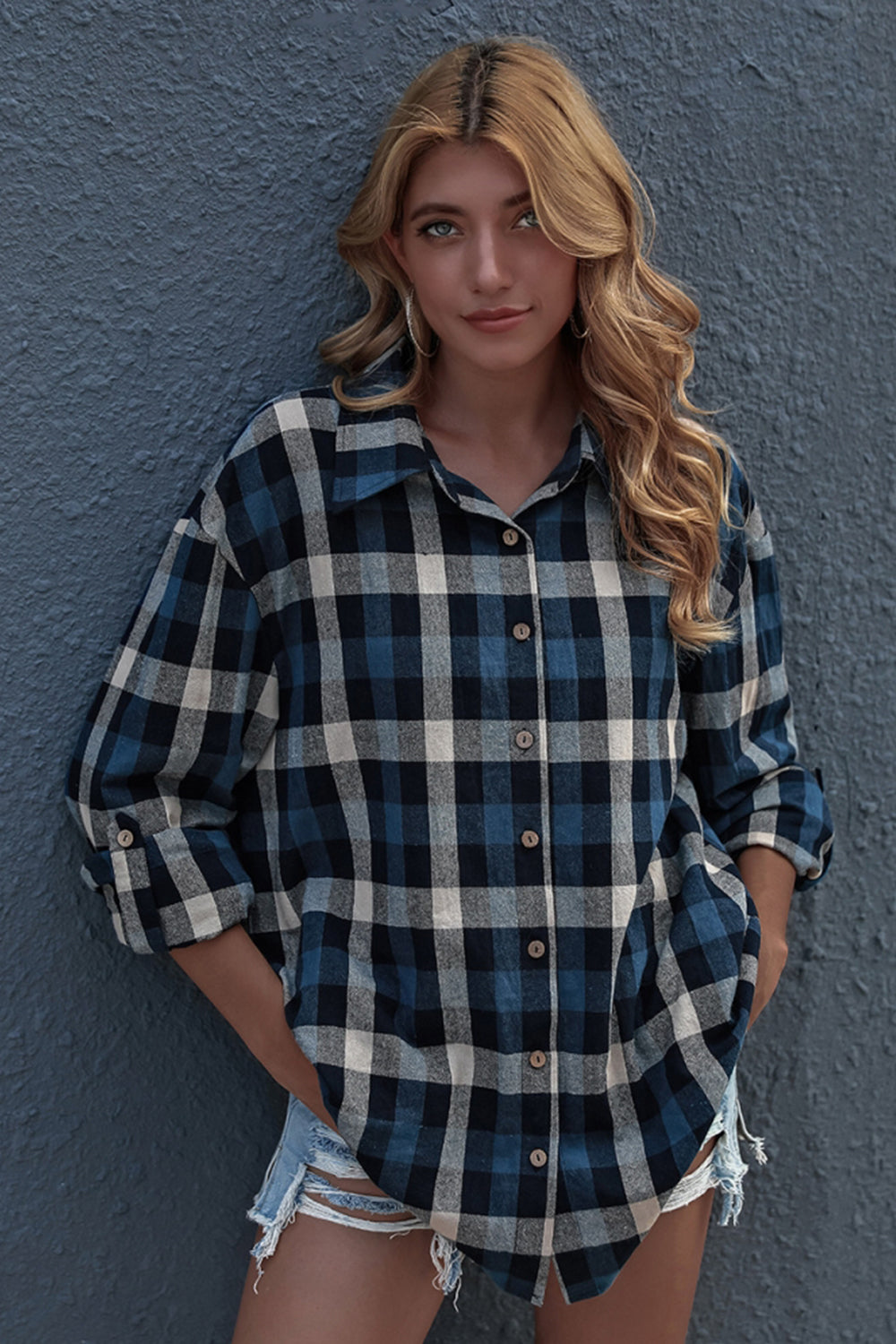 elveswallet Long Sleeve Plaid Cardigan Shirt