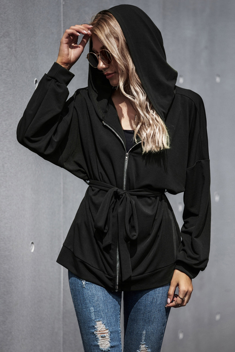 elveswallet Loose High Waist Hooded Jacket