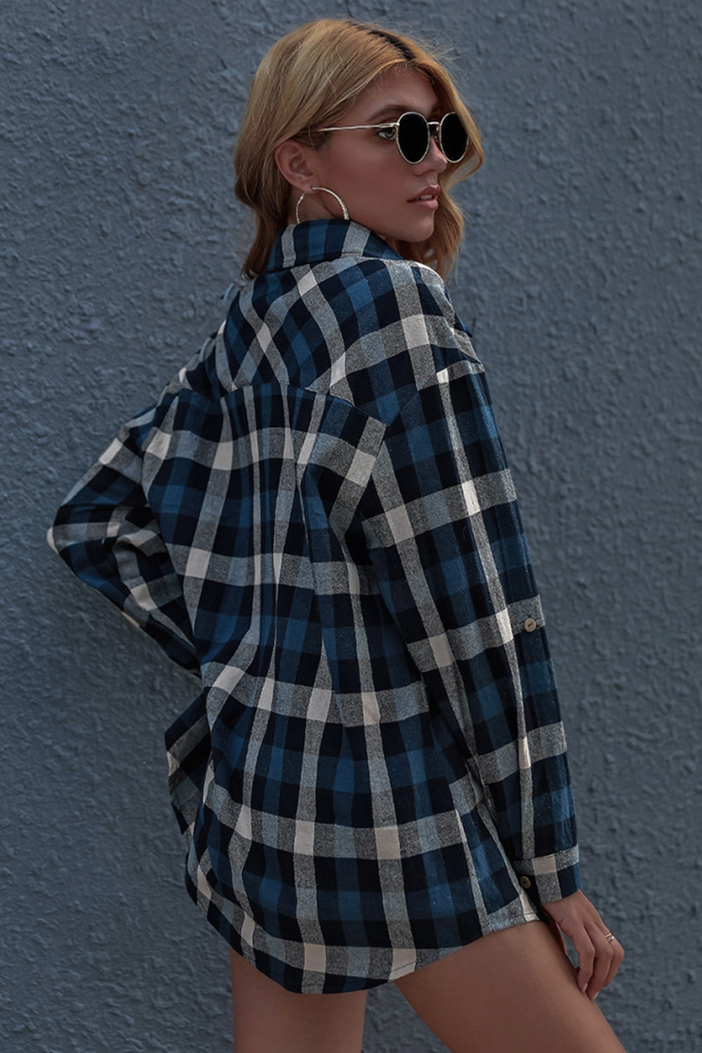 elveswallet Long Sleeve Plaid Cardigan Shirt