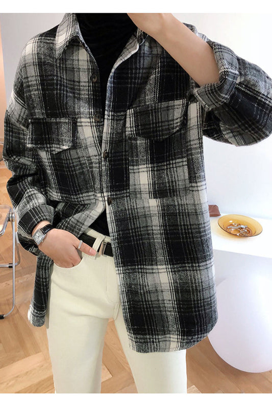 elveswallet Brushed Plaid Pocket Shirt