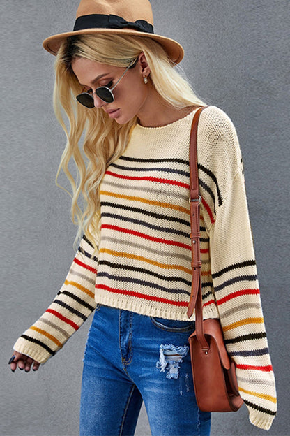 elveswallet Long Sleeve Striped Loose Sweater