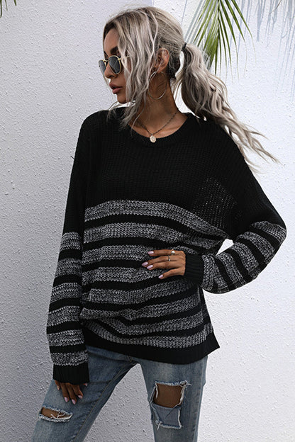 elveswallet Loose Round Neck Long Sleeve Sweater