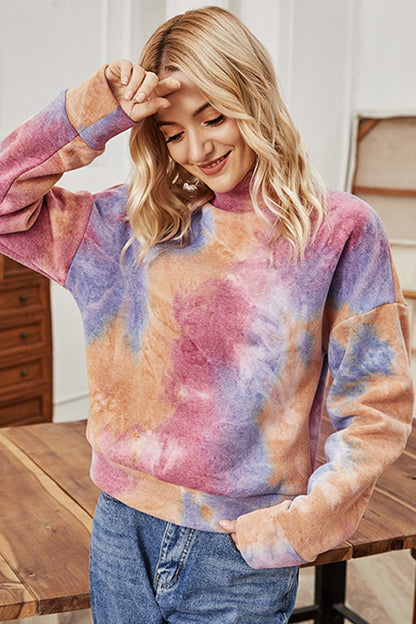 elveswallet Long-sleeved High-neck Tie-dye Sweater