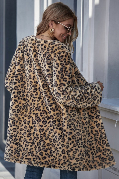 elveswallet Leopard Print Mid-Length Coat