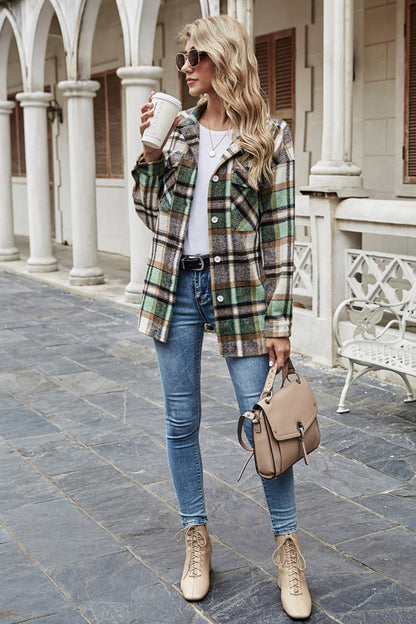 elveswallet Lapel British Loose Plaid Jacket