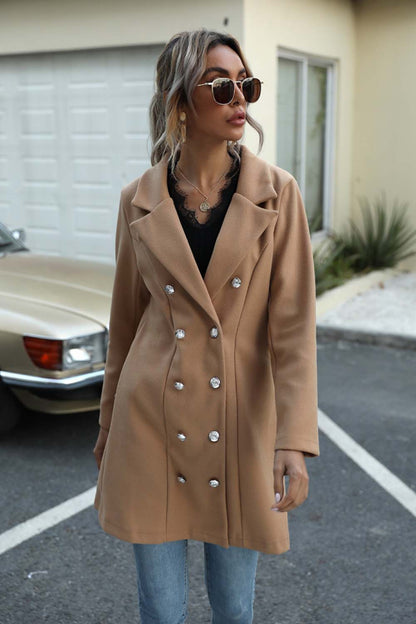 elveswallet Long Button Lapel Woolen Coat