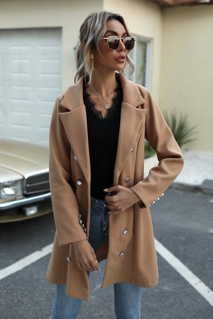 elveswallet Long Button Lapel Woolen Coat