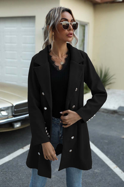 elveswallet Long Button Lapel Woolen Coat