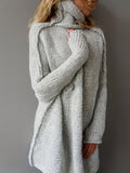 Solid Turtle Neck Mid Length Sweater, Casual Long Sleeve Sweater For Fall & Winter, Women's Clothing
