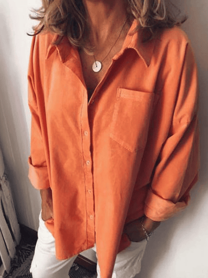 Women's Casual Pure Color Cotton Shirt