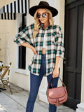 elveswallet  Plaid Pattern Button Front Shirt, Casual Long Sleeve Shirt For Spring & Fall, Women's Clothing