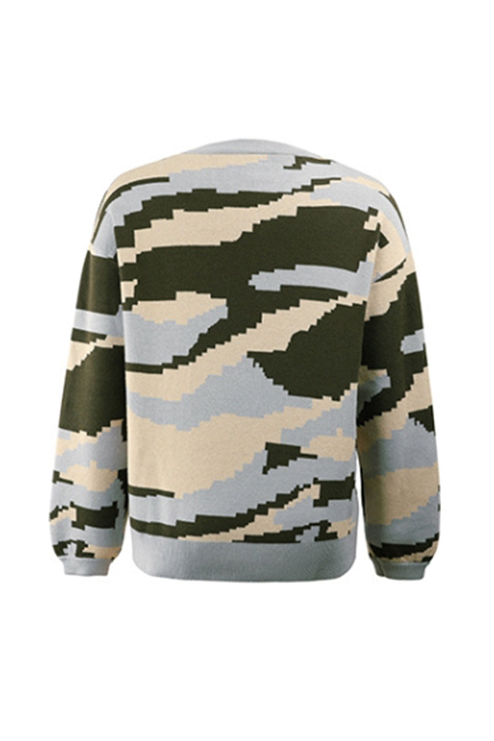 elveswallet Round Neck Camouflage Leopard Sweater