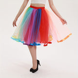 1pc, Long Rainbow Tutu Skirt For Women Plus Size 4Layer ,80s Prom Dress Vintage Tulle Skirt ,Colorful Pride Gay Tutu Costume For Halloween Party, Recital,Stage Performance, Birthdays And Theme Parties,Carnival,Makeup Dance Parties