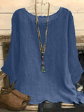 elveswallet  Plus Size Casual Top, Women's Plus Solid Long Sleeve Round Neck Oversized Tunic Top