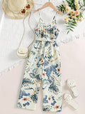 elveswallet  Girls Casual Floral Print Summer Overall Clothes