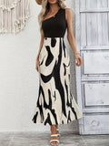 elveswallet  Abstract Print High Waist Skirt, Elegant Bodycon Pleated Skirt For Spring & Summer, Women's Clothing