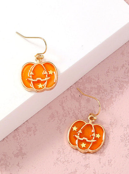 Elveswallet Pumpkin Hook Earrings