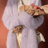 elveswallet  Solid V-neck Cardigan, Elegant Long Sleeve Cardigan For Fall & Winter, Women's Clothing