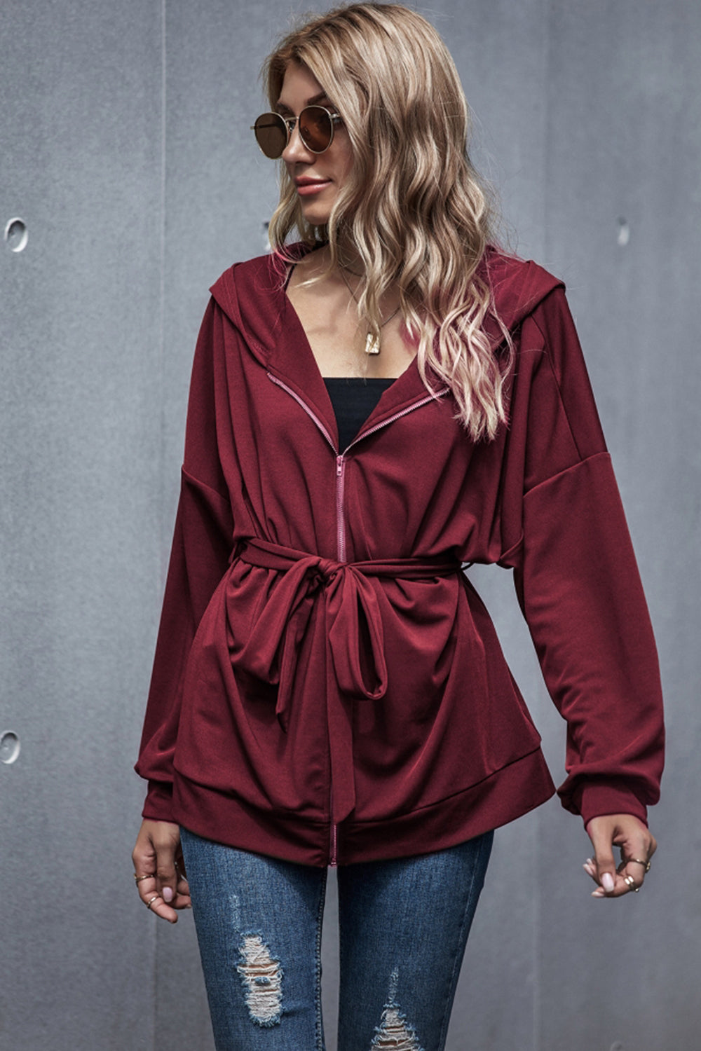 elveswallet Loose High Waist Hooded Jacket