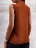 Solid V-neck Blouse, Elegant Sleeveless Blouse For Spring & Summer, Women's Clothing