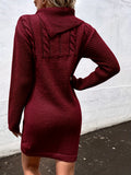 elveswallet  Turtleneck Sweater Dress, Casual Solid Long Sleeve Bodycon Dress, Women's Clothing