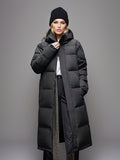 Long Length Hooded Parka, Casual Long Sleeve Winter Warm Outerwear, Women's Clothing