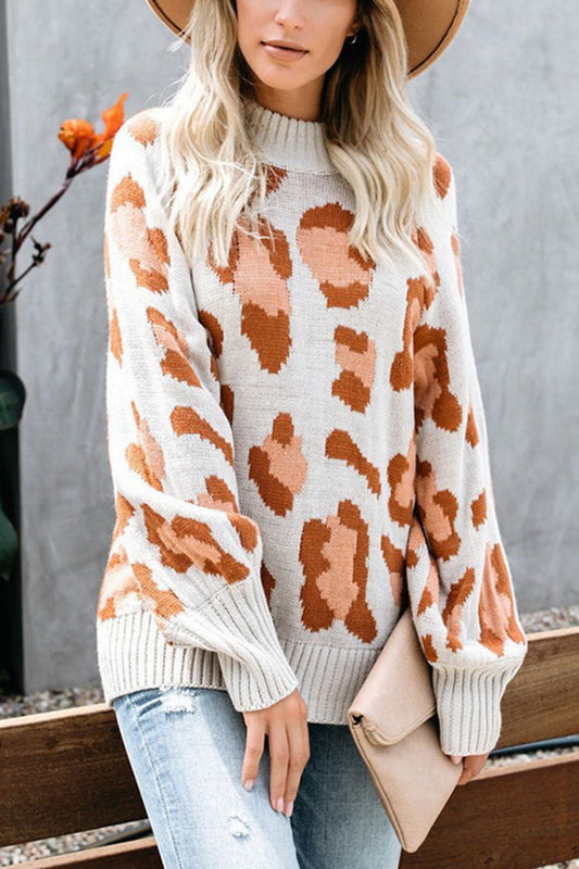 elveswallet Medium Collar Leopard Sweater