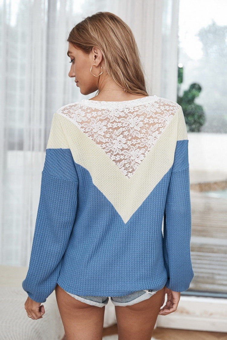 elveswallet Patchwork Lace Collar Sweater