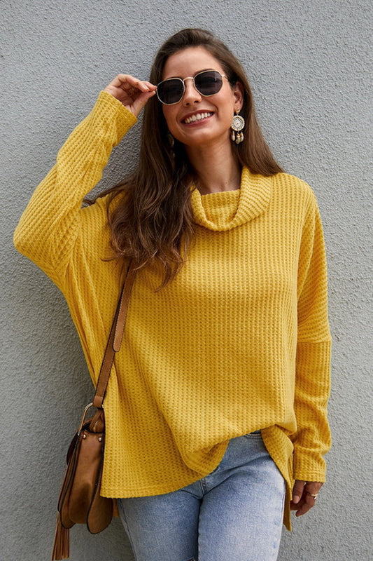 elveswallet Bright Sunshine Loose Turtleneck Sweater