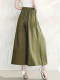 elveswallet  Slant Pockets Wide Leg Pants, Casual Loose High Waist Pants For Spring & Summer, Women's Clothing