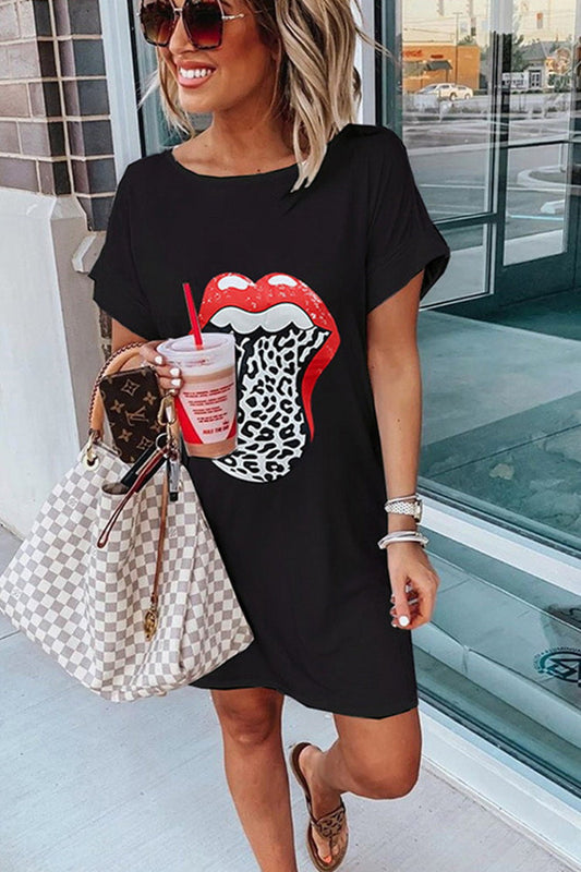 elveswallet Big Lip T-Shirt Dress